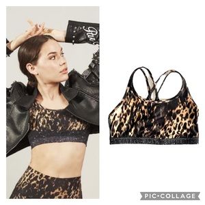 With Wear it To Heart Leopard Cheetah Celestial Print Strappy Sports Sport Bra